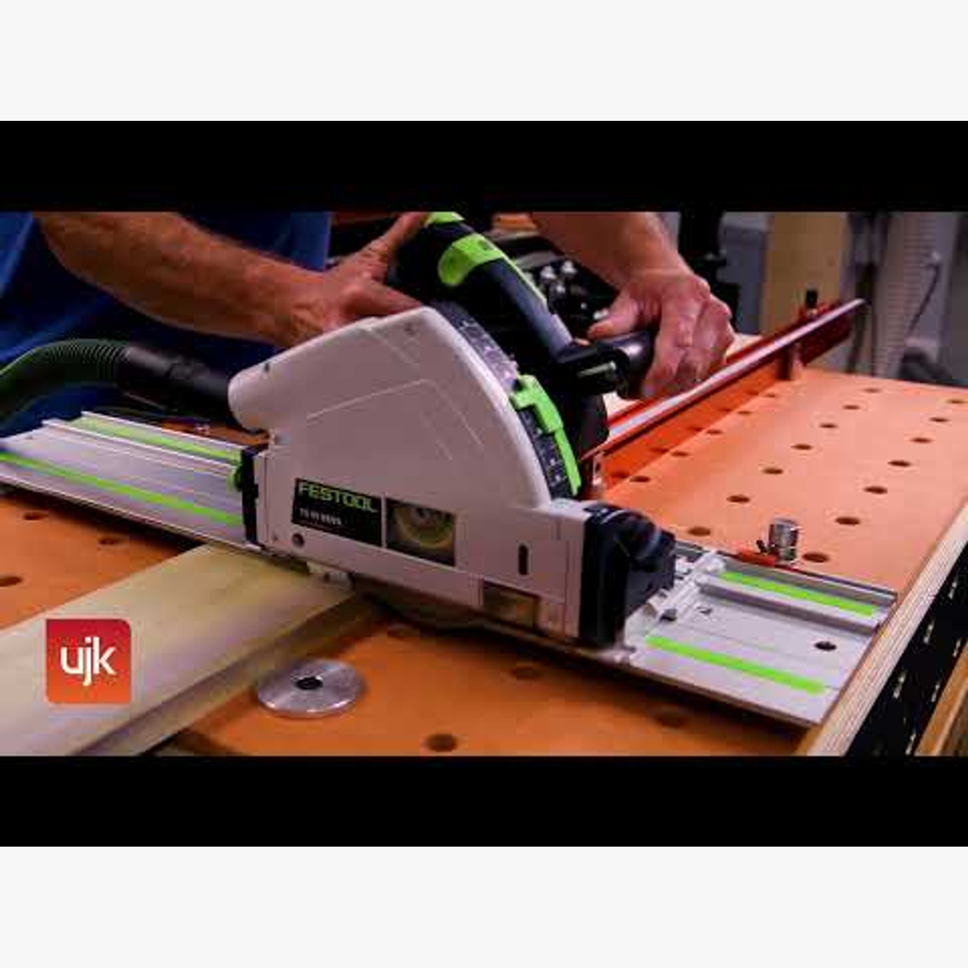 Fence and Length Stop for Guide Rail Saws